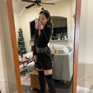 nasty gal fringe blazer dress